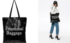 Black Emotional Baggage Sequin Tote Bag $900 28/3/18 @Farfetch